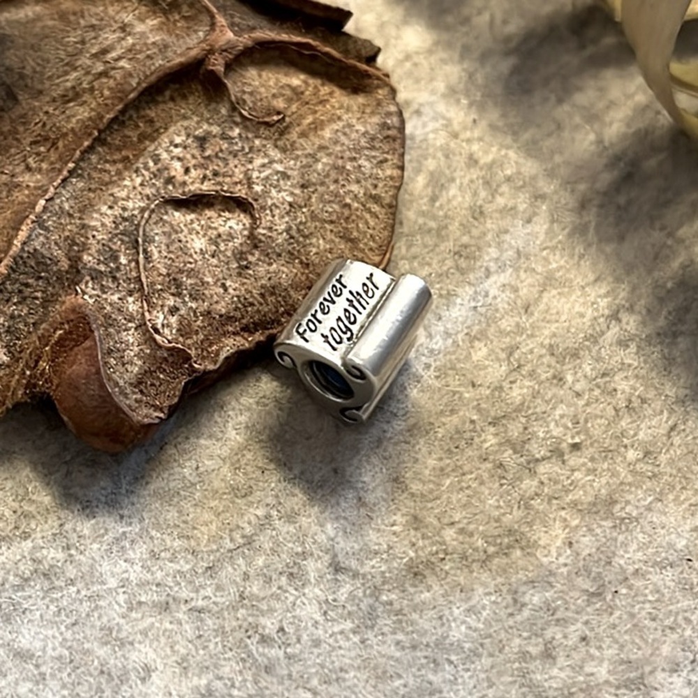 PANDORA Forever Together Scroll Charm Authentic Silver Romance Love Family - Picture 8 of 10